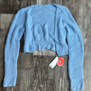Fuzzy Soft Crop Cardigan with Cami